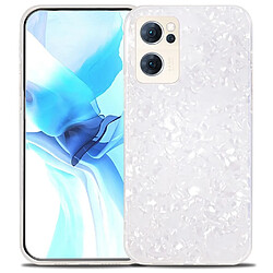 Coque en TPU + acrylique IPAKY double couche, antichoc, IMD à fort impact, blanc pour votre Oppo Reno7 5G