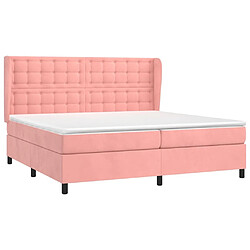 Avis Maison Chic Lit Adulte - Lit simple Lit à sommier tapissier avec matelas moelleux - Meuble de Chambre - Rose 200x200 cm Velours -MN78829