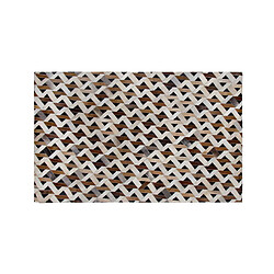 Acheter Beliani Tapis en cuir gris et marron 140 x 200 cm TUGLU