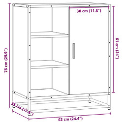 vidaXL Buffet sonoma gris 62x35x76 cm bois d'ingénierie pas cher