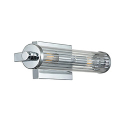 Elstead Lighting Applique murale Salle de bains Kichler Acier,verre cannelé transparent Chrome poli pas cher