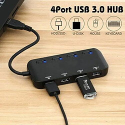 Avis Hub USB 3.0 Multiprise, Multi 4 Ports USB Multiple Ultra Fin avec Voyants de Commutateurs d'alimentation Individuels