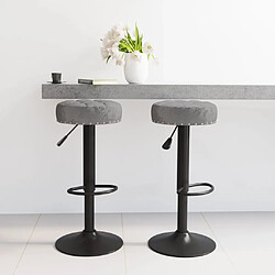 vidaXL Tabourets de bar lot de 2 gris foncé velours 