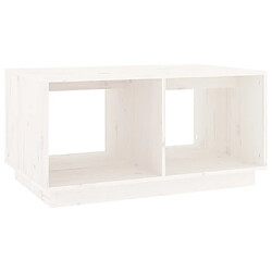 vidaXL Table basse Blanc 80x50x40 cm Bois massif de pin