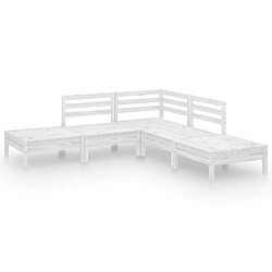 Maison Chic Ensemble de salle à manger de jardin 5 pcs,Table et chaises d'extérieur Bois de pin massif Blanc -GKD871254