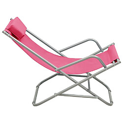 Avis vidaXL Chaises à bascule lot de 2 Acier Rose