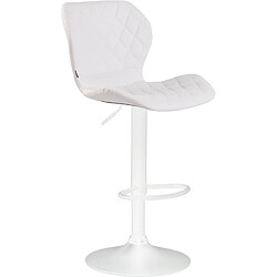 Non Tabouret de bar liège simili cuir blanc