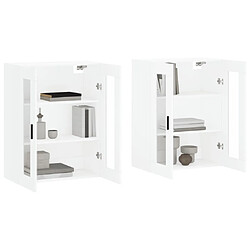 Avis Maison Chic Lot de 2 Armoires murales,Meuble de Rangement,Armoire Suspendue blanc bois d'ingénierie -MN98201