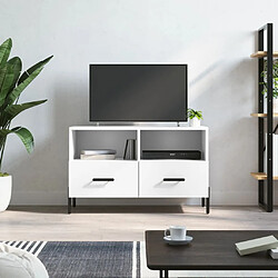 vidaXL Meuble TV Blanc 80x36x50 cm Bois d'ingénierie