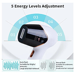 Chrono Épilation IPL pour femmes et hommes mise à niveau vers 999 900 flashs à domicile Appareil d'épilation permanente Noir