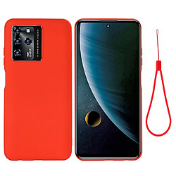 Coque en silicone antichoc avec sangle rouge pour votre ZTE Blade V30