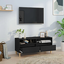 Avis Maison Chic Meuble TV scandinave - Banc TV pour salon noir 100x34,5x44,5 cm bois d'ingénierie -MN43729