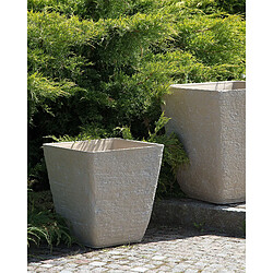 Beliani Lot de 2 cache-pots beiges 39 x 39 x 43 cm DELOS