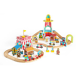 Bigjigs Toys Ensemble de train Juste Amusan - Fun Fair