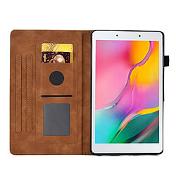 Etui en PU magnétique, fonction d'éveil/veille automatique avec support et porte-cartes pour Samsung Galaxy Tab A 8.0 (2019) SM-T290 (Wi-Fi) - marron