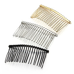 6pcs bricolage pinces à cheveux en métal blanc peigne latéral 20 accessoires de cheveux d'argent