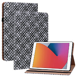 Etui en PU texture tissée, fonction d'éveil/veille avec porte-cartes noir pour votre iPad 10.2 (2019)/(2020)(2021)