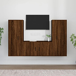 vidaXL Ensemble de meubles TV 3 pcs Chêne marron Bois d'ingénierie