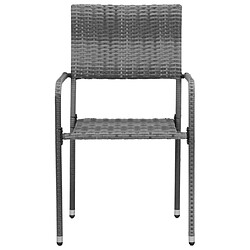 Maison Chic Mobilier à dîner de jardin 9 pcs,Table et chaises d'extérieur Résine tressée Gris -GKD436852 pas cher