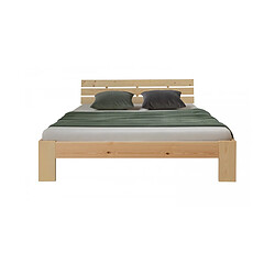 Homestyle4U Lit double en bois futon 180x200 bois naturel