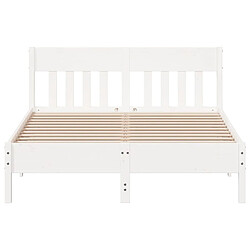 Acheter Vidaxl Cadre de lit avec tête de lit blanc 120x190 cm bois pin massif