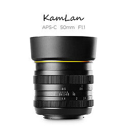 Kamlan 50mm F1.1 APS-C Objectif à grande ouverture, à focale fixe, Objectif principal standard pour appareils sans miroir M4 / 3