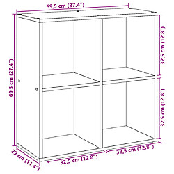 vidaXL Étagère séparatrice de pièce blanc 69,5x29x69,5 cm pas cher