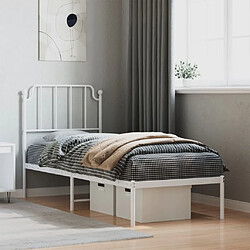 Maison Chic Cadre/structure de lit métal et tête de lit pour adulte - Lit Moderne Chambre blanc 80x200 cm -MN80476