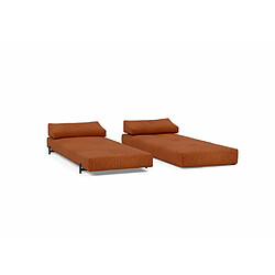 Acheter Inside 75 Méridienne design SIGMUND INDU Burnt Orange convertible lit 160*200 cm pieds Acier noir