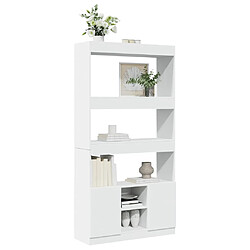 Avis vidaXL Buffet haut blanc 92x33x180 cm bois d'ingénierie