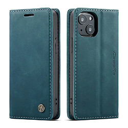 Caseme Etui en PU + TPU auto-absorbé avec support vert pour votre Apple iPhone 13 mini 5.4 pouces