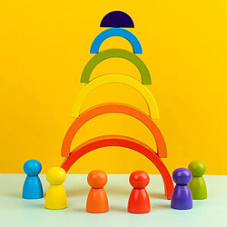 Avis Universal Les derniers bébés en bois arc-en-ciel maison arbre poupée mini empileur blocs jouets arc-en-ciel bar blocs petites tailles incohérentes jeux de table cadeaux | empilement blocs (couleur arc-en-ciel)