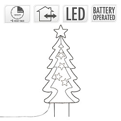 Acheter ECD Germany Sapin de Noël á LED 87 cm, 90 LEDs, Blanc Chaud, avec Minuterie 6 Heures, Fonctionne sur Piles, pour Intérieur/Extérieur, Décoration de Noël pour Maison/Jardin, Ornements Arbre Illuminé