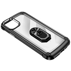 Avizar Coque pour Apple iPhone 15 Plus Bague Support Antichoc Noir et Transparente