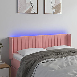 vidaXL Tête de lit à LED Rose 147x16x78/88 cm Velours