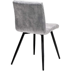 Acheter Decoshop26 Lot de 2 chaises de salle à manger en velours gris rembourrée structure métal noir BUR09094