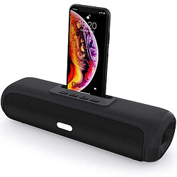 Yonis Enceinte Bluetooth Puissante 10W TWS Support Téléphone Enceinte Bluetooth Longue Barre TWS 10W Avec Support Téléphone Et Fonctions Multiples Noir YONIS