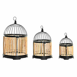 Cage décorative DKD Home Decor Naturel 38 x 38 x 61,6 cm (3 Pièces)