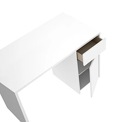 Avis Pegane Meuble de bureau, table de bureau en bois mélaminé avec 1 tiroir et 1 porte coloris blanc - Longueur 110 x Profondeur 50 x Hauteur 74 cm