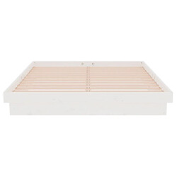 Acheter vidaXL Cadre de lit sans matelas blanc bois massif