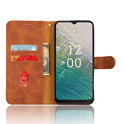 Htdmobiles Housse pour Nokia C32 - etui coque pochette portefeuille + verre trempe - MARRON