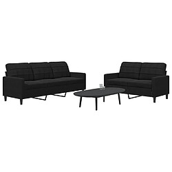 vidaXL Ensemble de canapés 2 pcs avec coussins Noir Velours