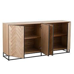 Paris Prix Buffet 4 Portes Miraza 180cm Naturel & Noir pas cher