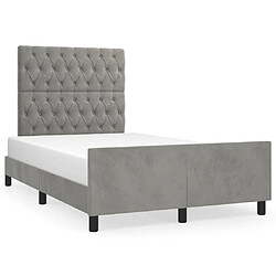 Maison Chic Lit adulte - Cadre Structure de lit avec tête de lit Contemporain Gris clair 120x200 cm -MN84008