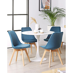 Beliani Chaise de salle à manger DAKOTA II Set de 2 Velours Bleu