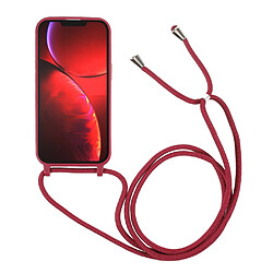 Coque en TPU anti rayure avec lanière réglable rouge pour votre Apple iPhone 13 6.1 pouces