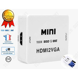 Tech Discount TD® Convertisseur VGA vers HDMI Pour Ordinateur vers TV Carte Vidéo Converter 1024 × 768P à 60HZ Convertisseur Vidéo Enregistrement