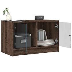 Acheter vidaXL Meuble TV avec portes en verre chêne marron 68x37x42 cm