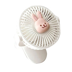 (Lapin 1) Mini Ventilateur Portatif de Poussette de Bébé à piles pour le chariot de Bébé Rechargeable