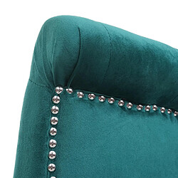 Acheter Decoshop26 Chaise à manger cuisine en velours vert foncé avec décoration bouton cristal pieds bois clairs 04_0002214